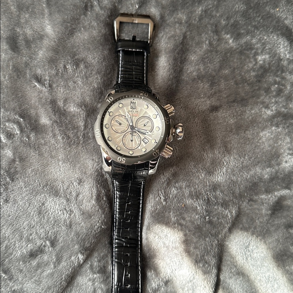 Silver and Black Watch